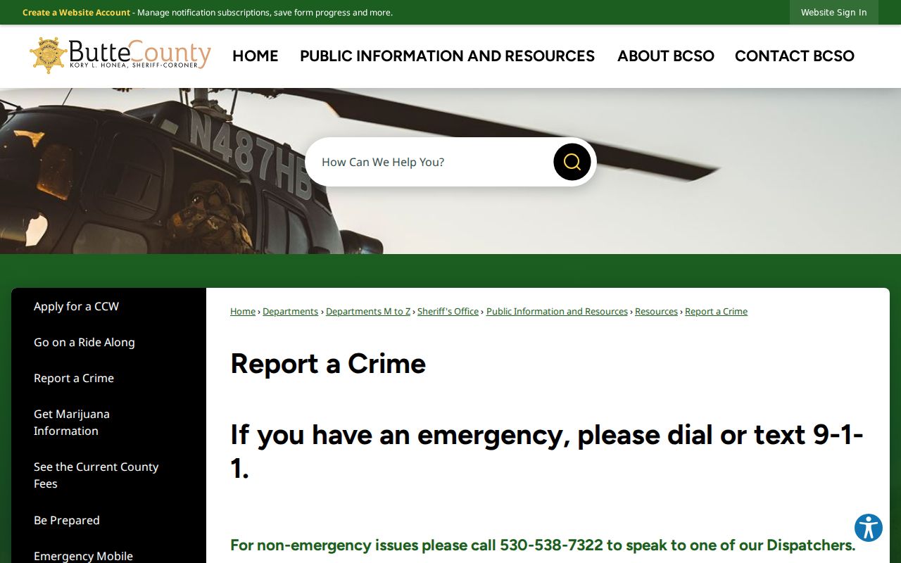Butte County sheriff arrest report channel