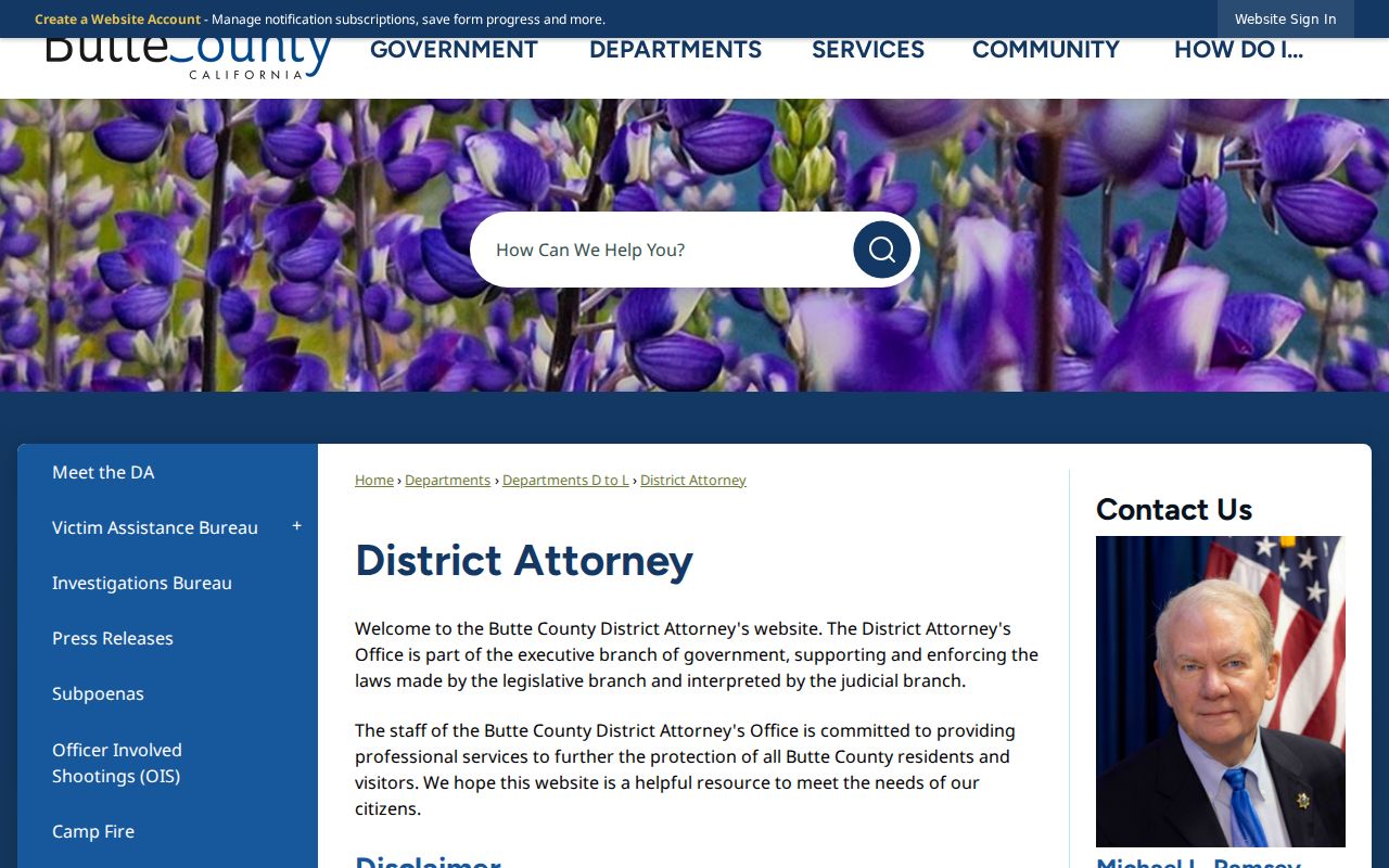 Butte County arrest case District Attorney information