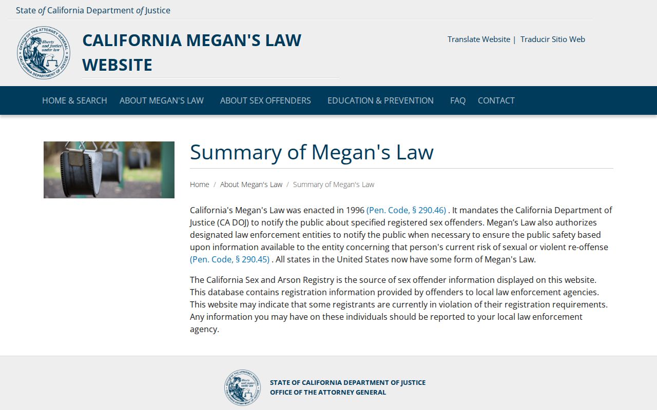 Butte County sex offender lookup Megan's Law summary